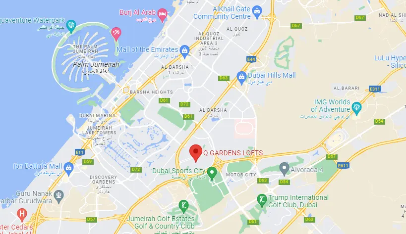 Q Gardens Lofts location map