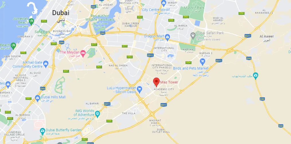 Mas Tower at Dubai Silicon Oasis location map