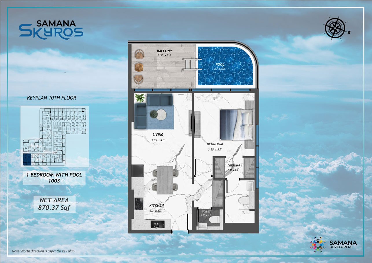 2 Bedrooms floor plan
