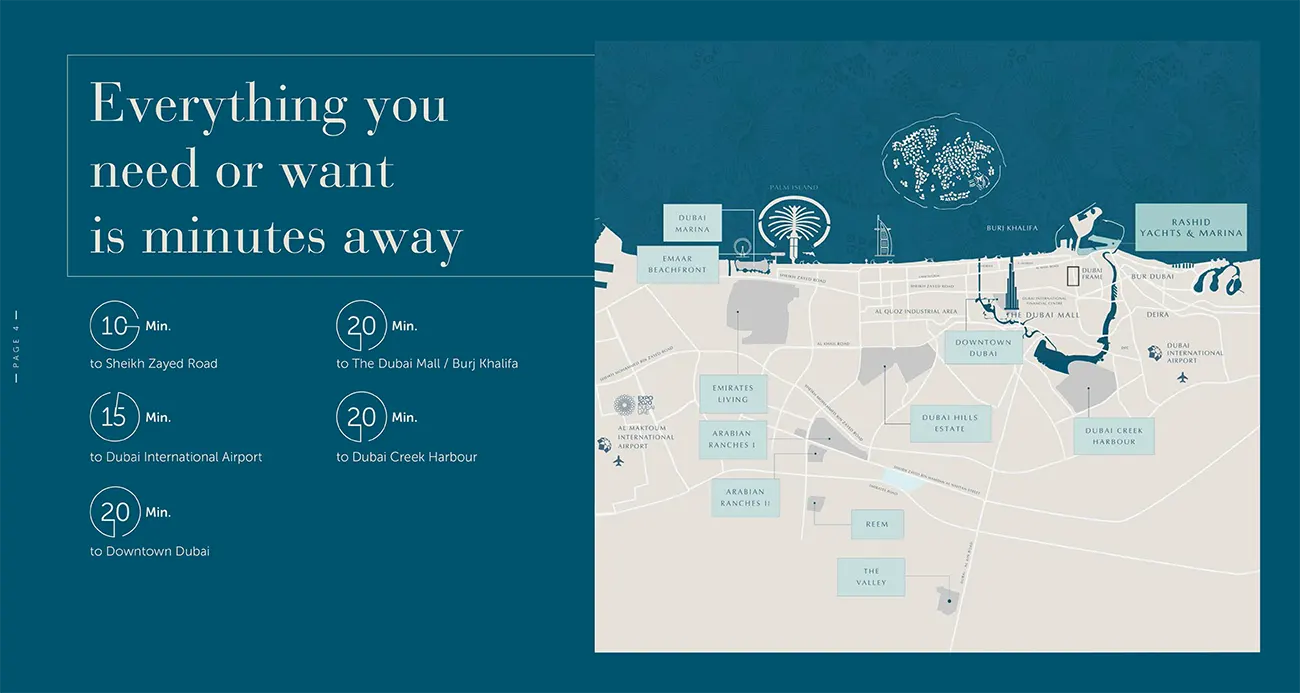 Emaar Sunridge Mina Rashid location map