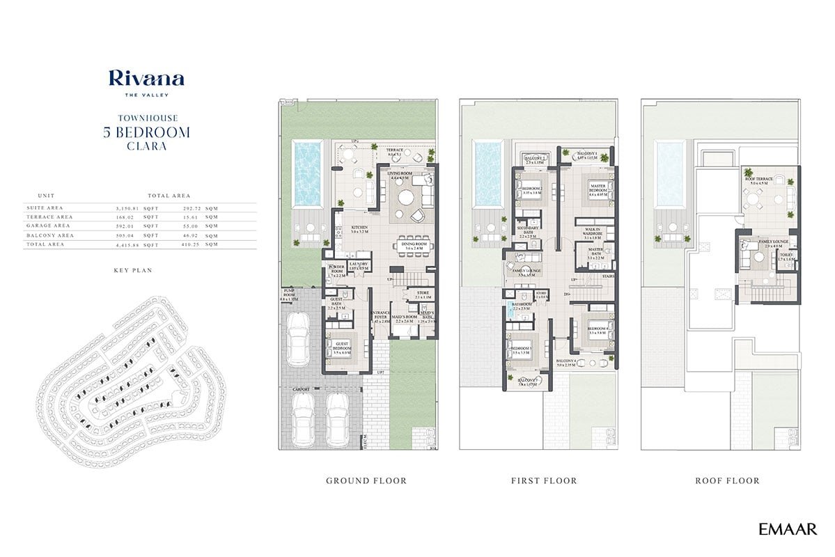 5 Bedrooms + Maid floor plan