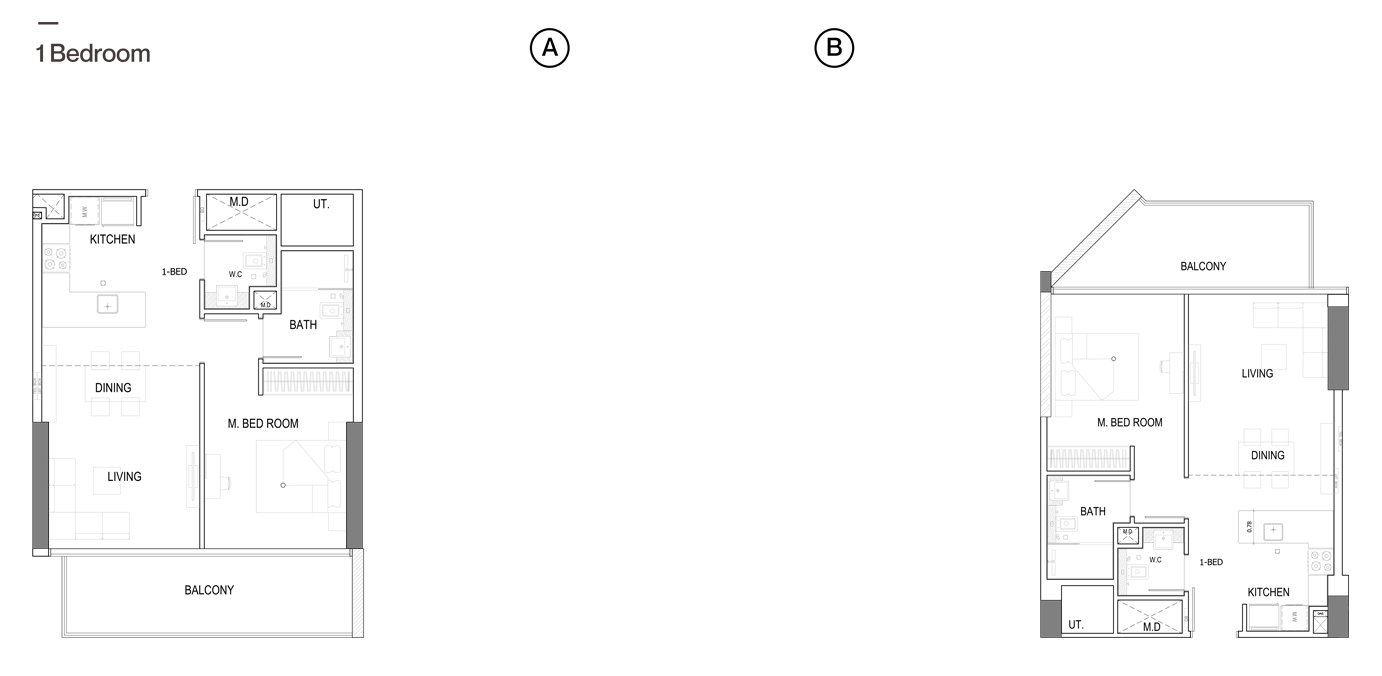 1 Bedroom floor plan
