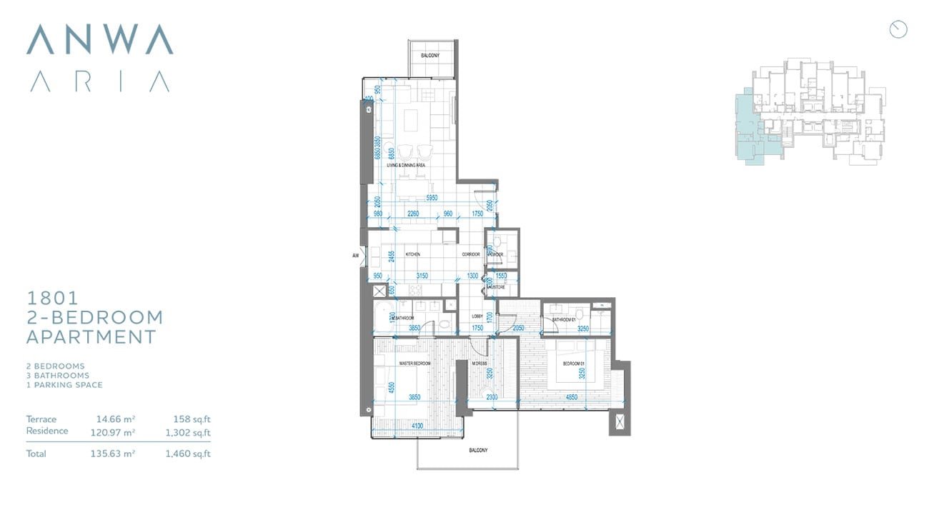 2 Bedroom floor plan