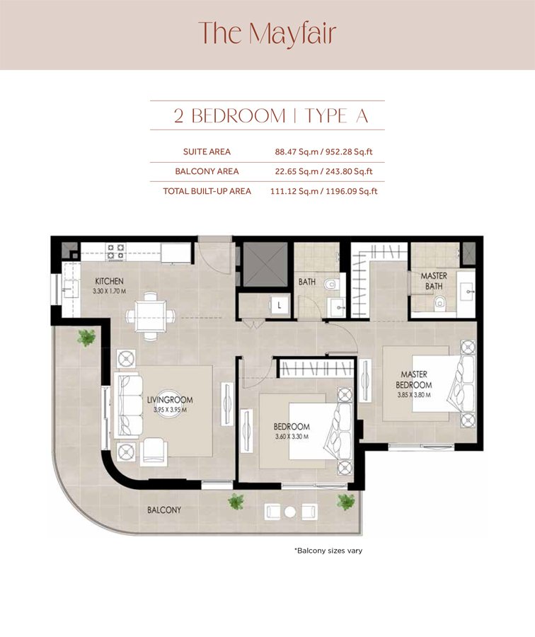 2 Bedroom floor plan