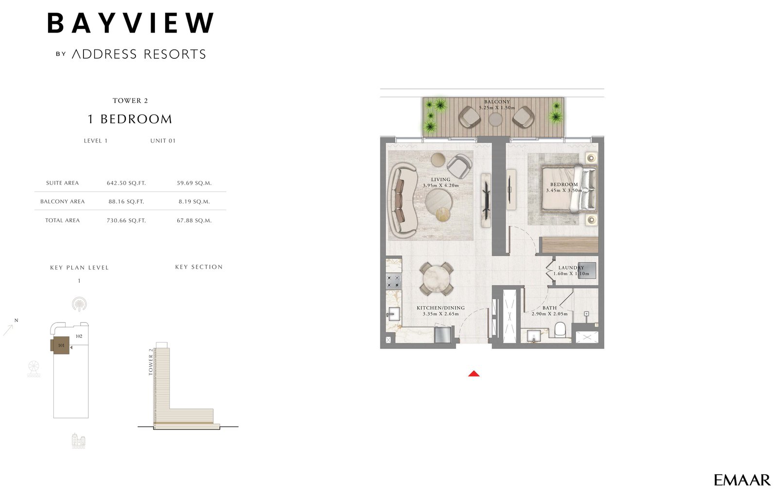 1 Bedroom floor plan