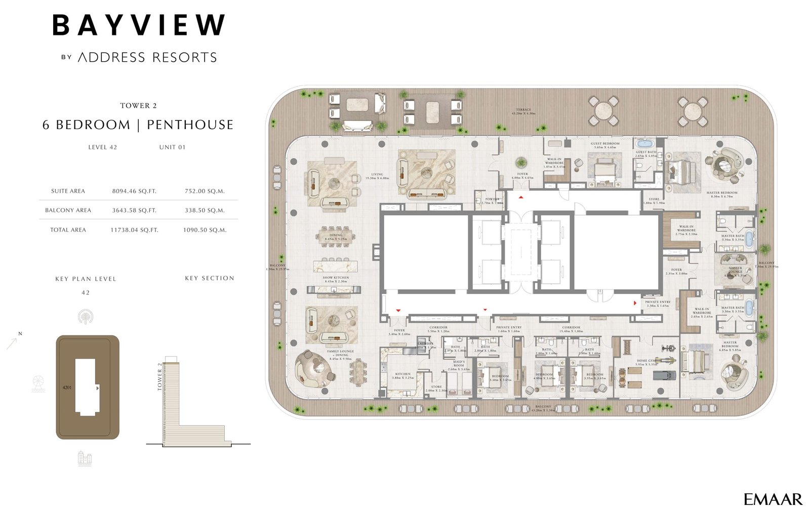 6 Bedrooms + Maid floor plan