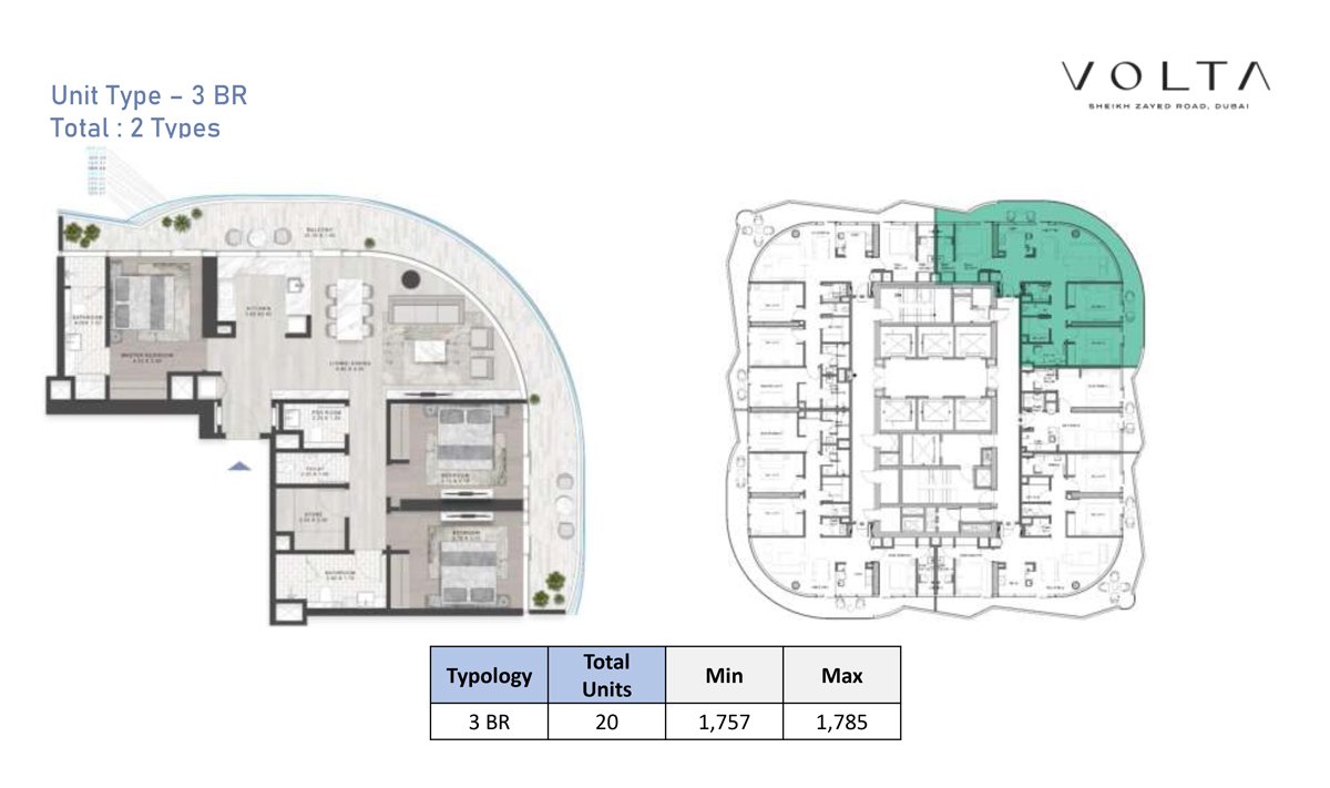 3 Bedrooms + Maid floor plan