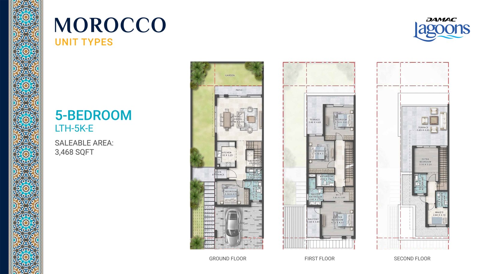 5 Bedrooms + Maid floor plan