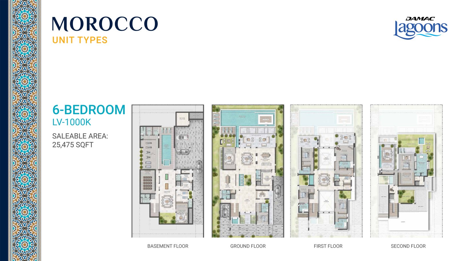 6 Bedrooms + Maid floor plan