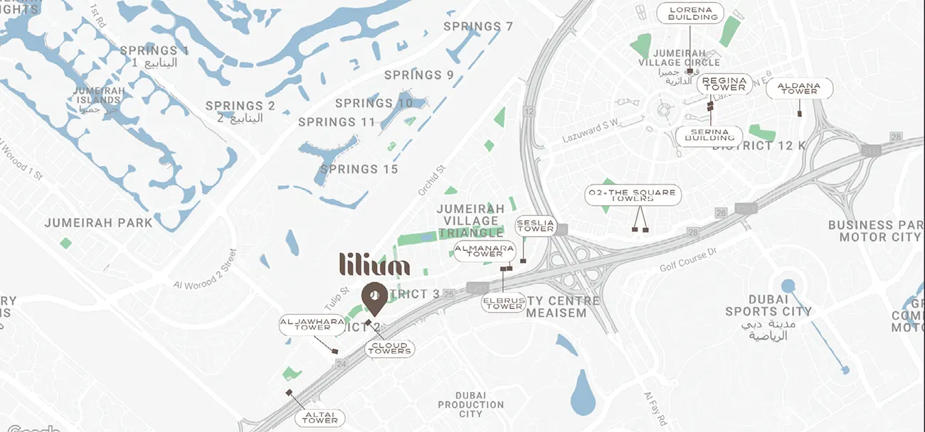 Lilium Tower at JVT location map