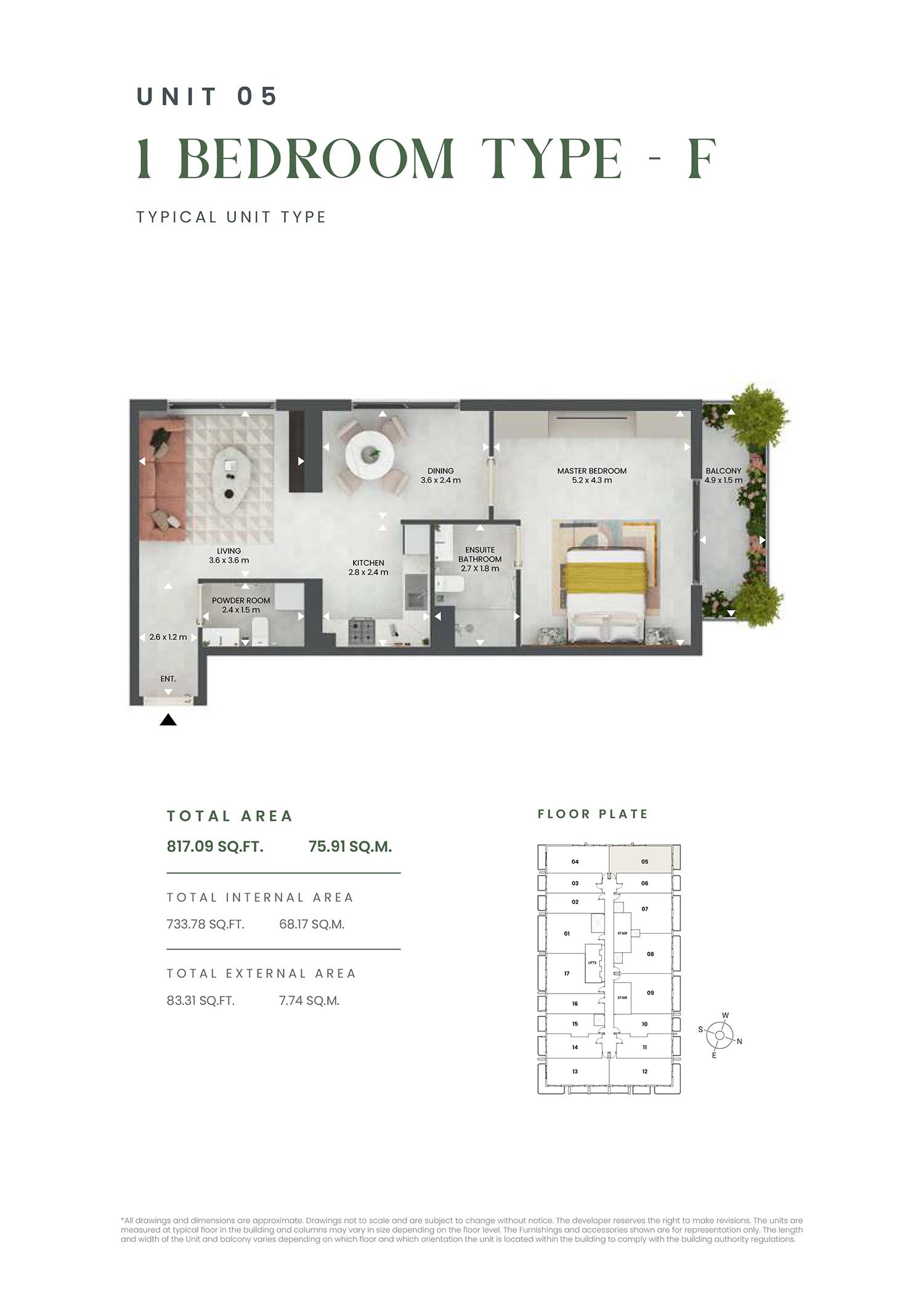 1 Bedroom floor plan