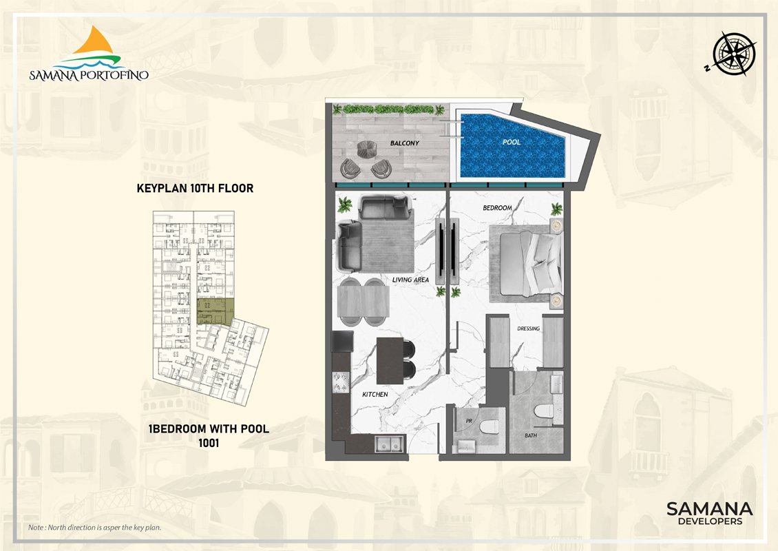 1 Bedroom floor plan