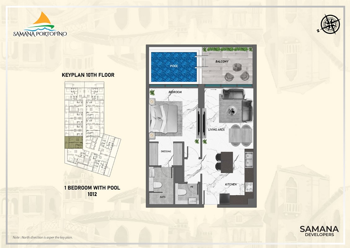 1 Bedroom floor plan