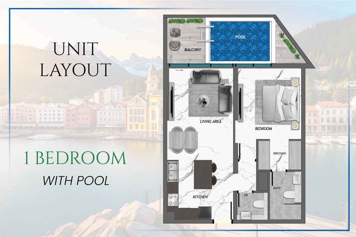 1 Bedroom floor plan