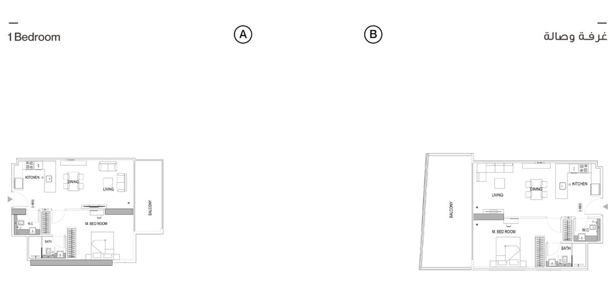 1 Bedroom floor plan