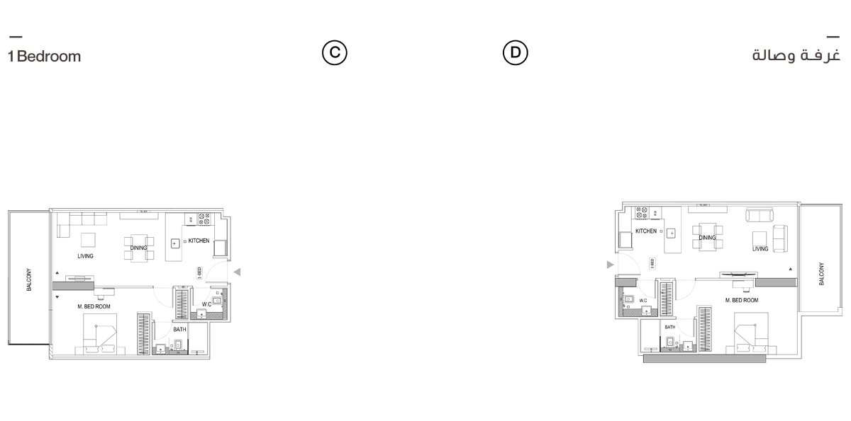 1 Bedroom floor plan