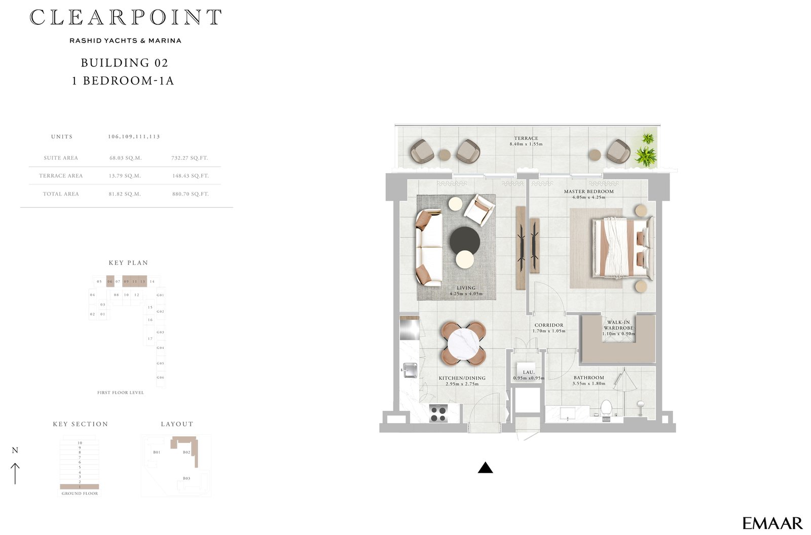1 Bedroom floor plan