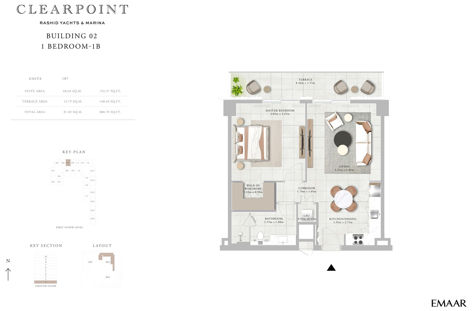 1 Bedroom floor plan