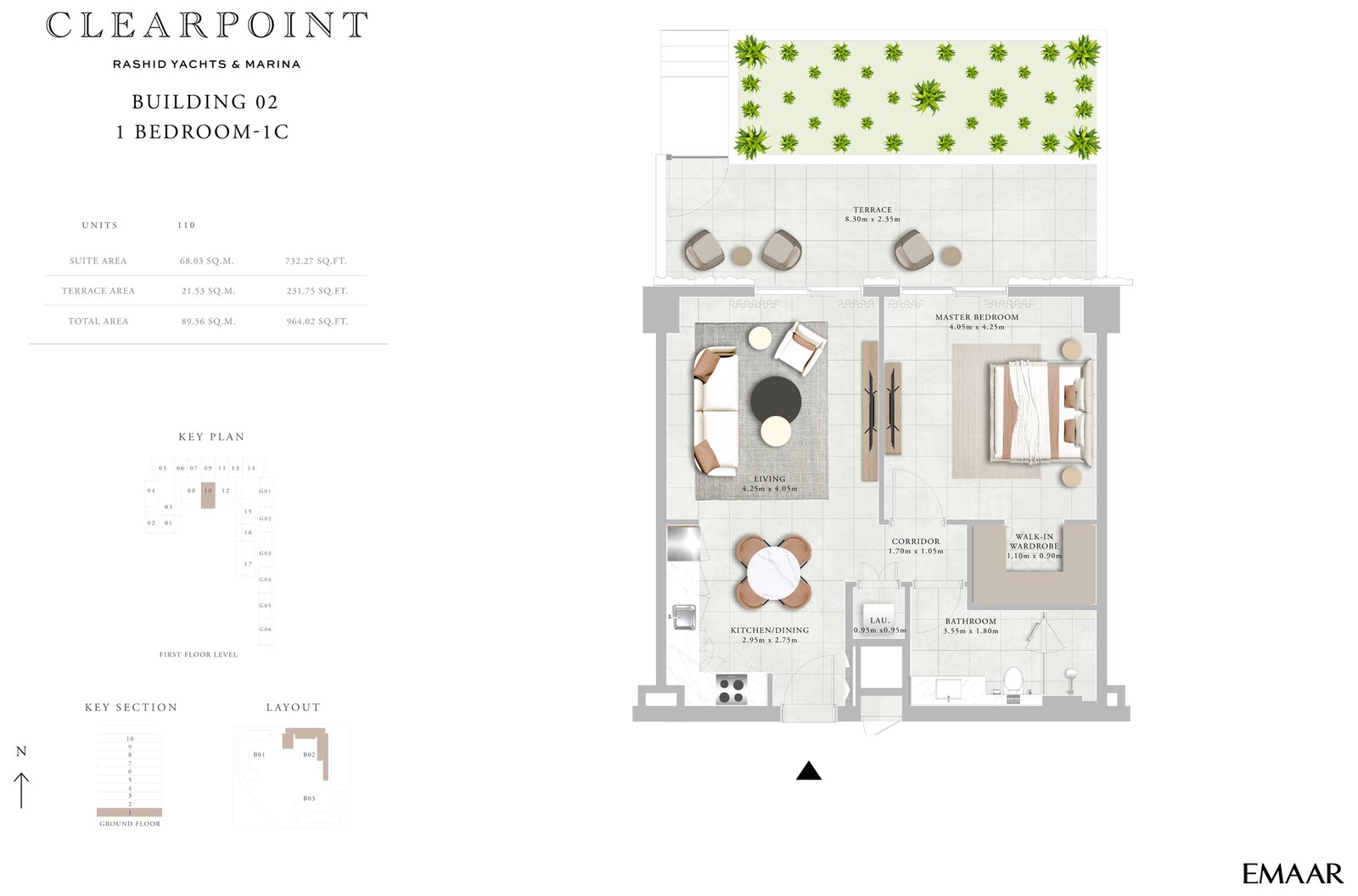 1 Bedroom floor plan
