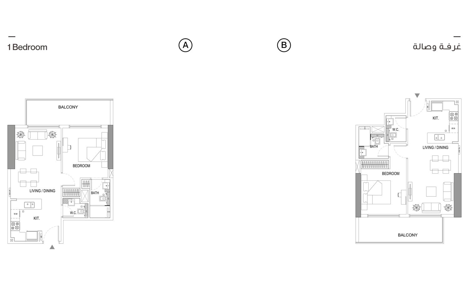 1 Bedroom floor plan