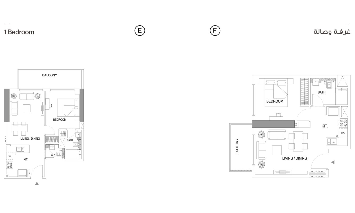 1 Bedroom floor plan