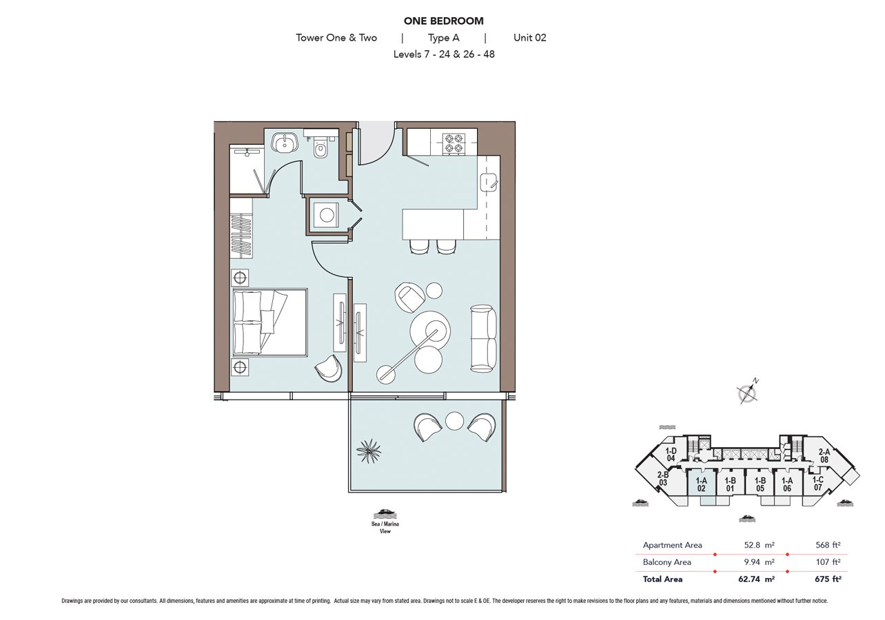1 Bedroom floor plan