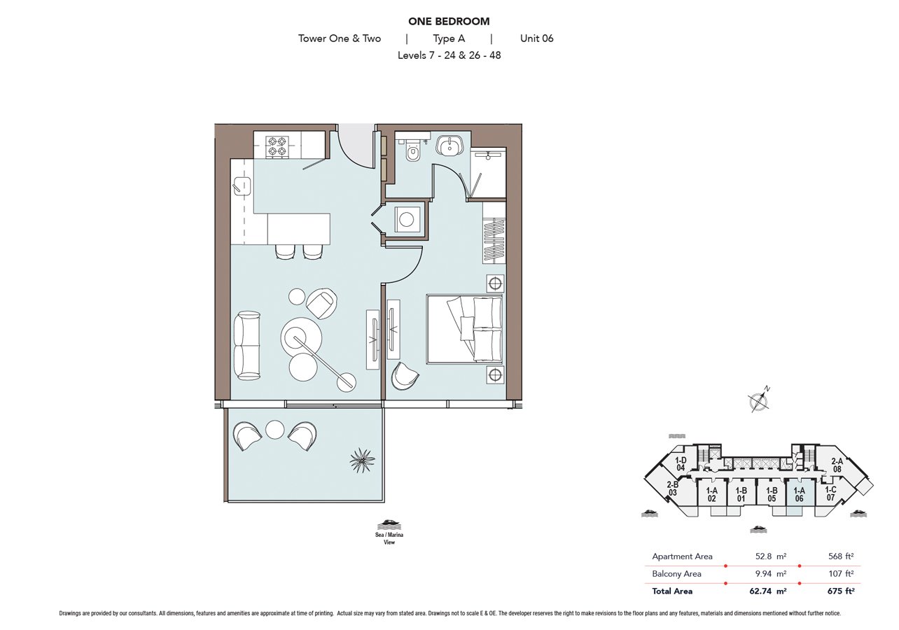 1 Bedroom floor plan