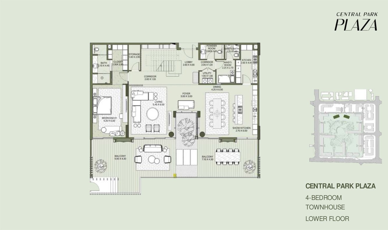 4 Bedrooms + Maid floor plan
