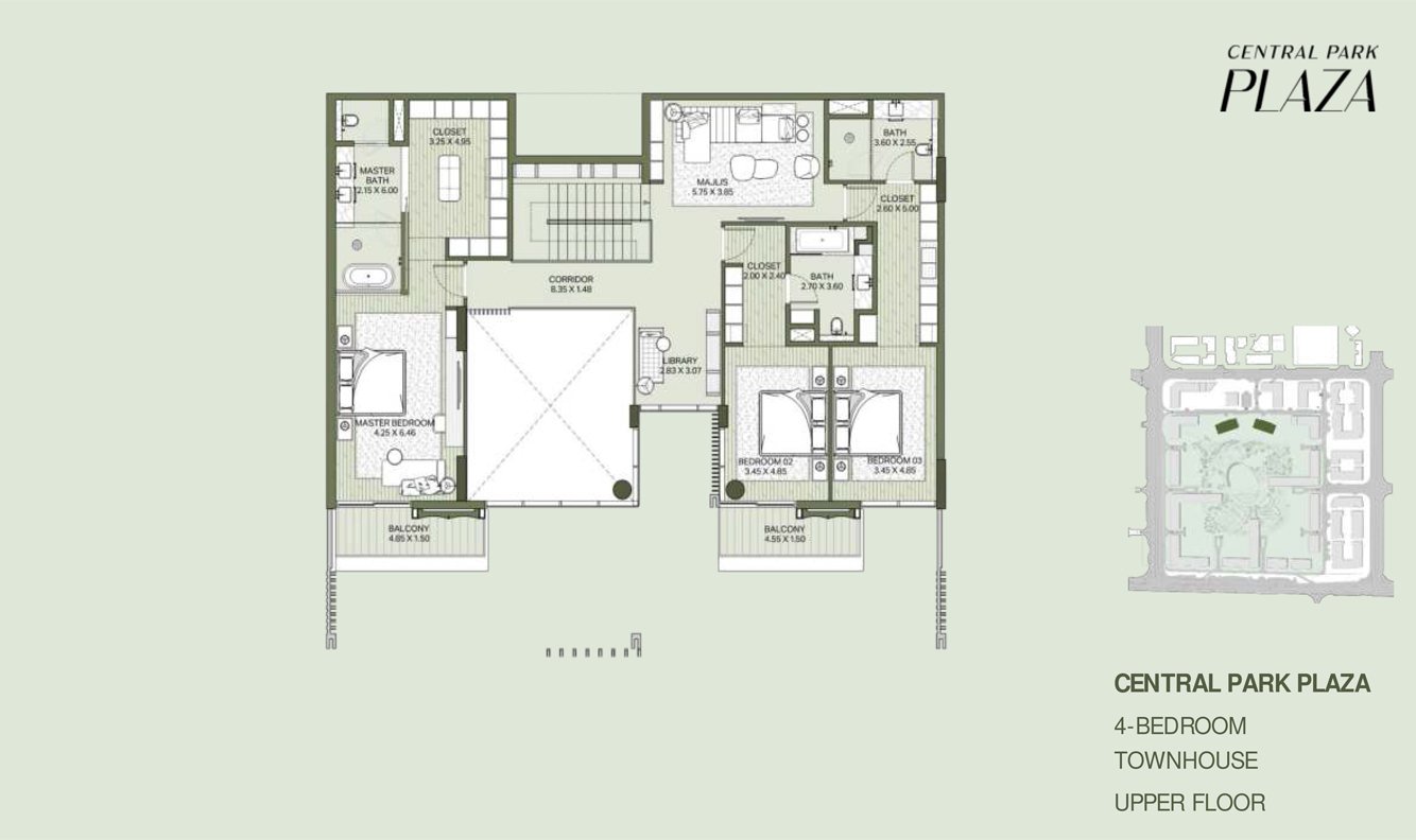 4 Bedrooms + Maid floor plan