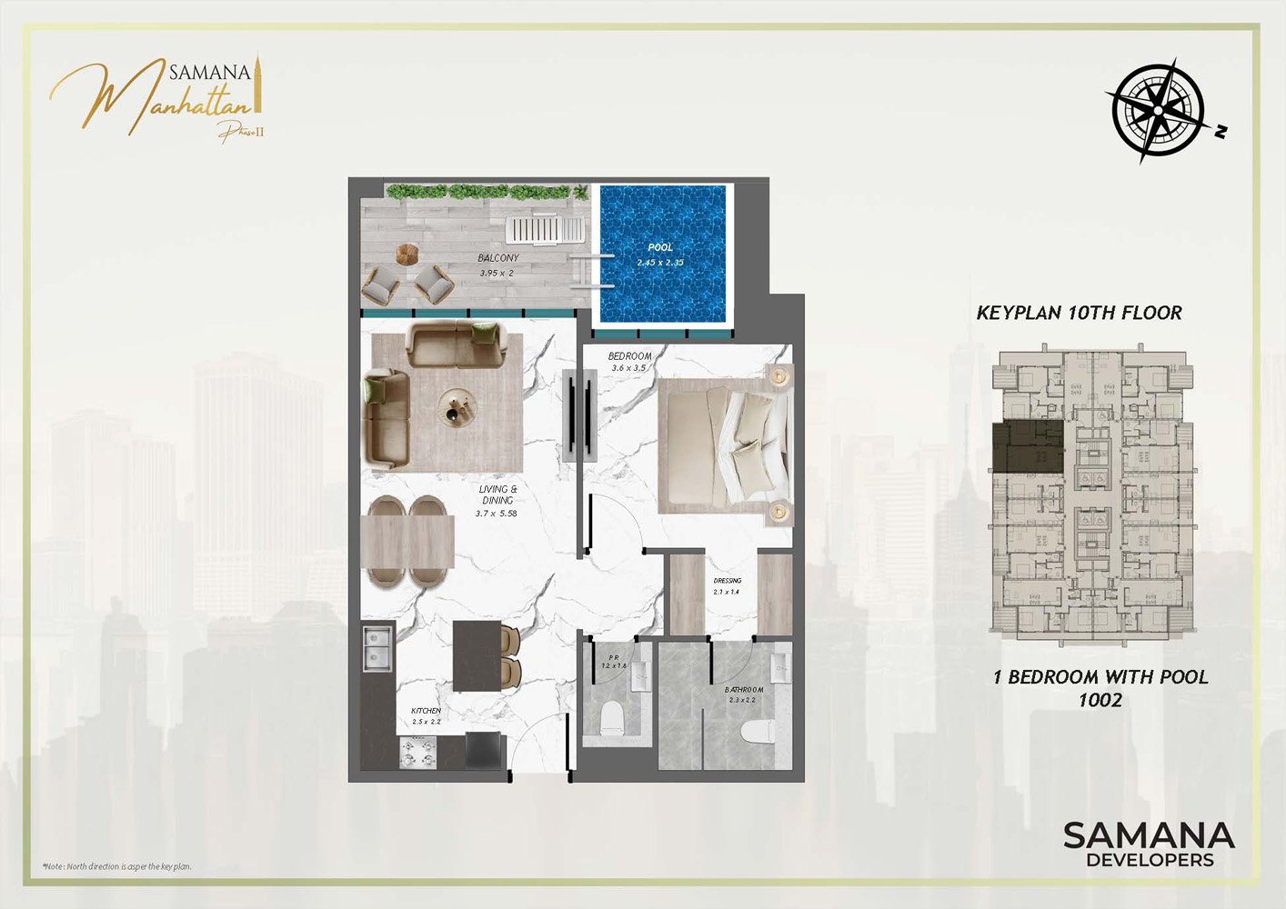 1 Bedroom floor plan