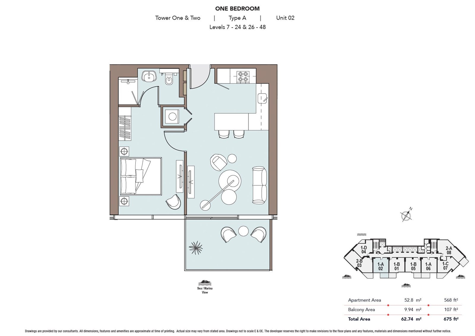 1 Bedroom floor plan