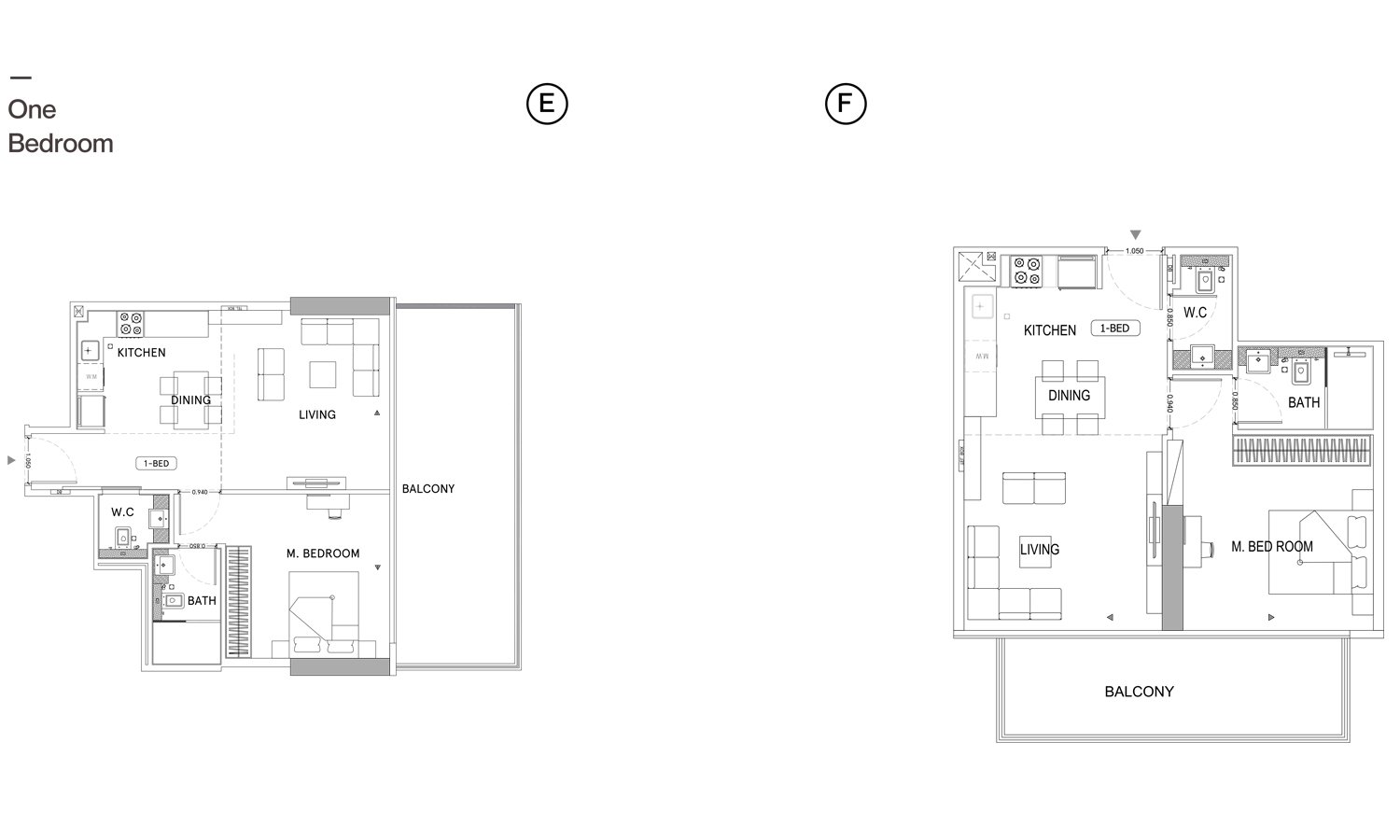 1 Bedroom floor plan