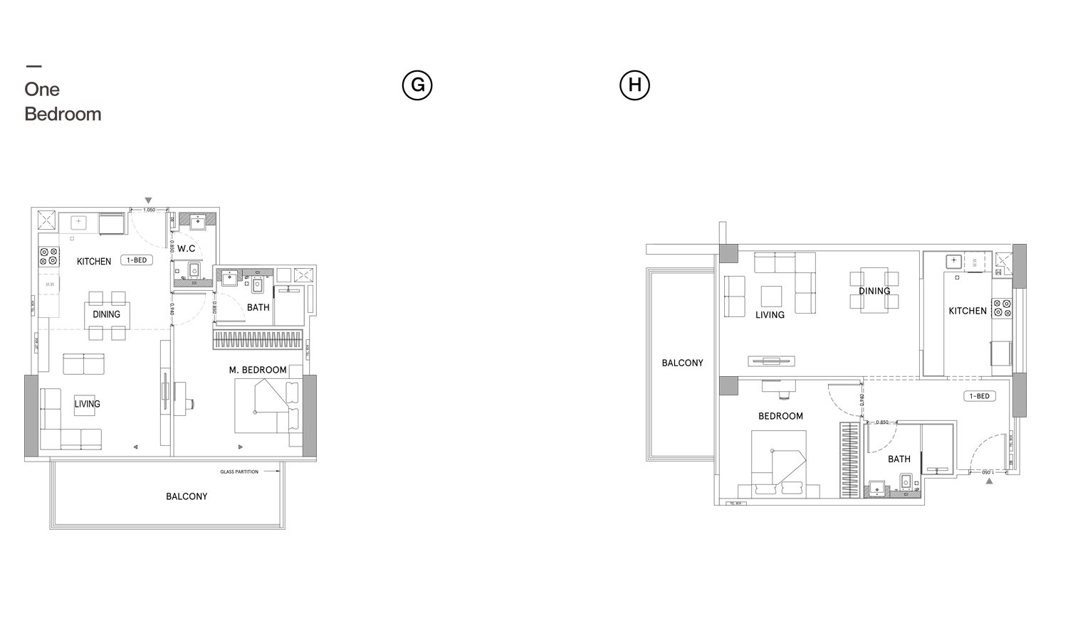 1 Bedroom floor plan