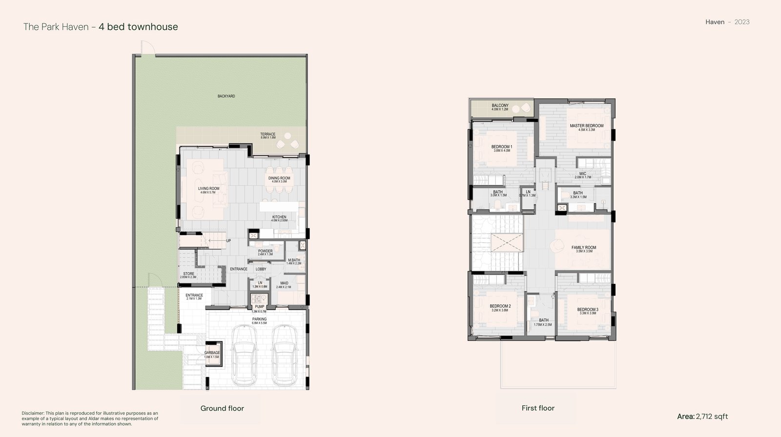 4 Bedrooms + Maid floor plan