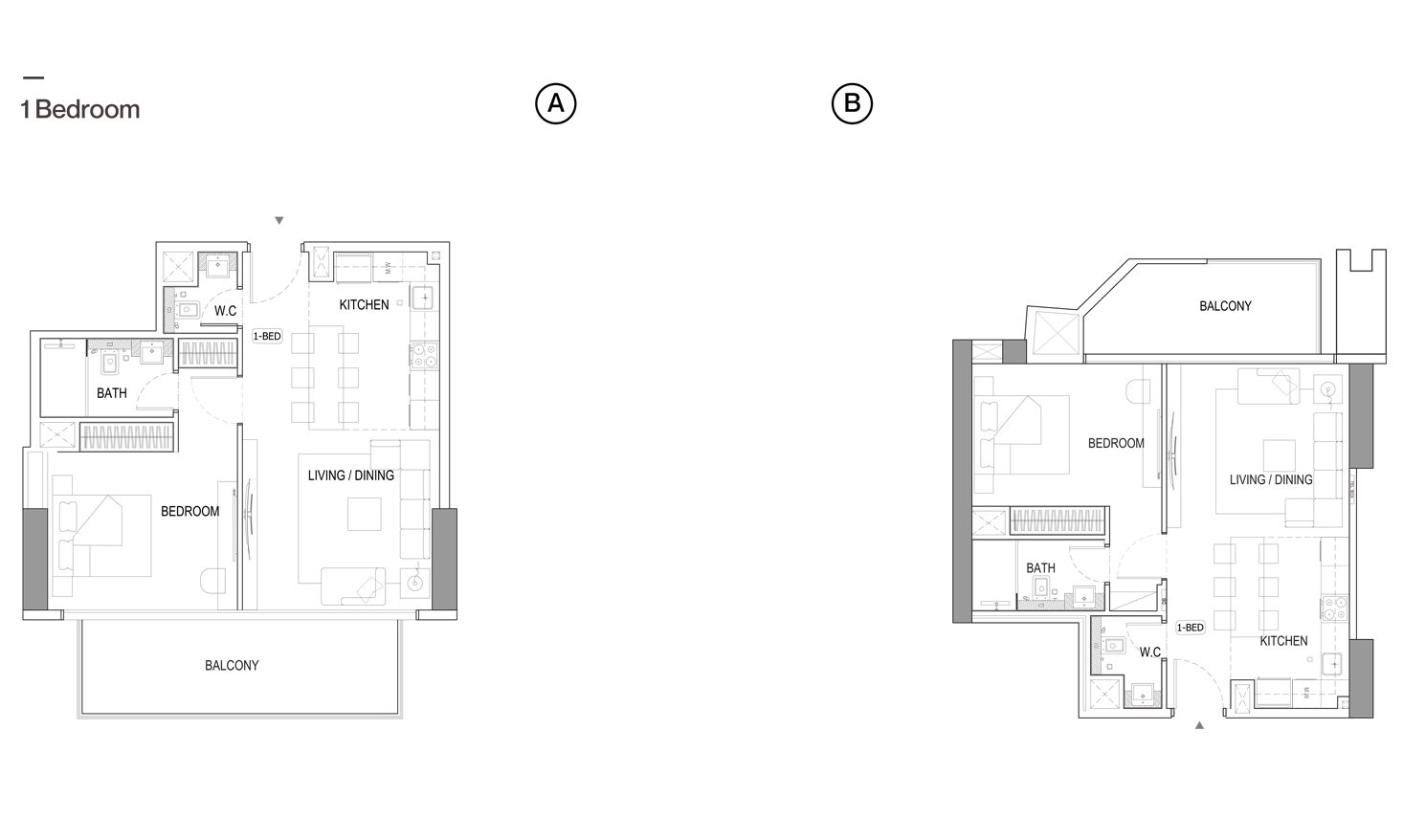 1 Bedroom floor plan