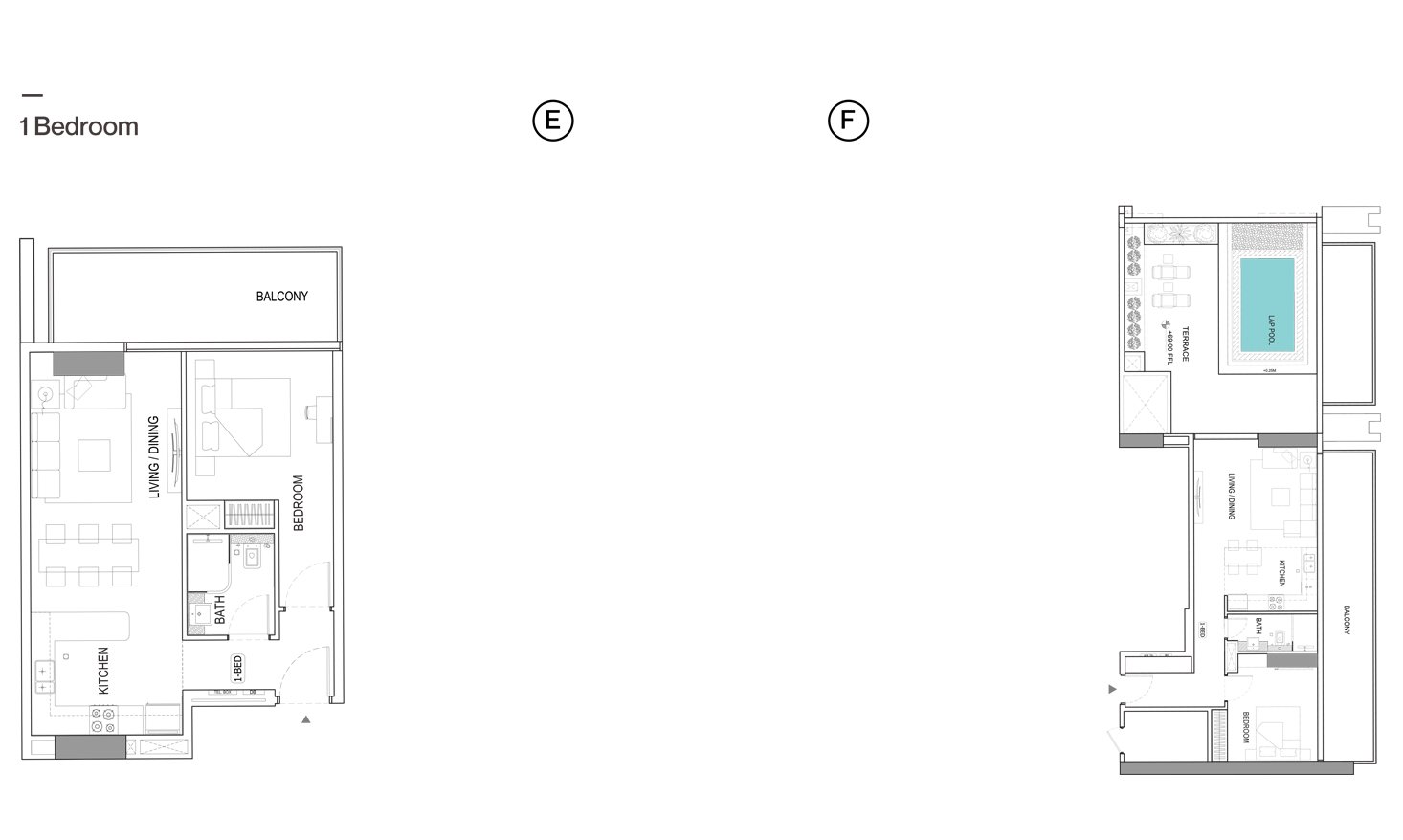 1 Bedroom floor plan