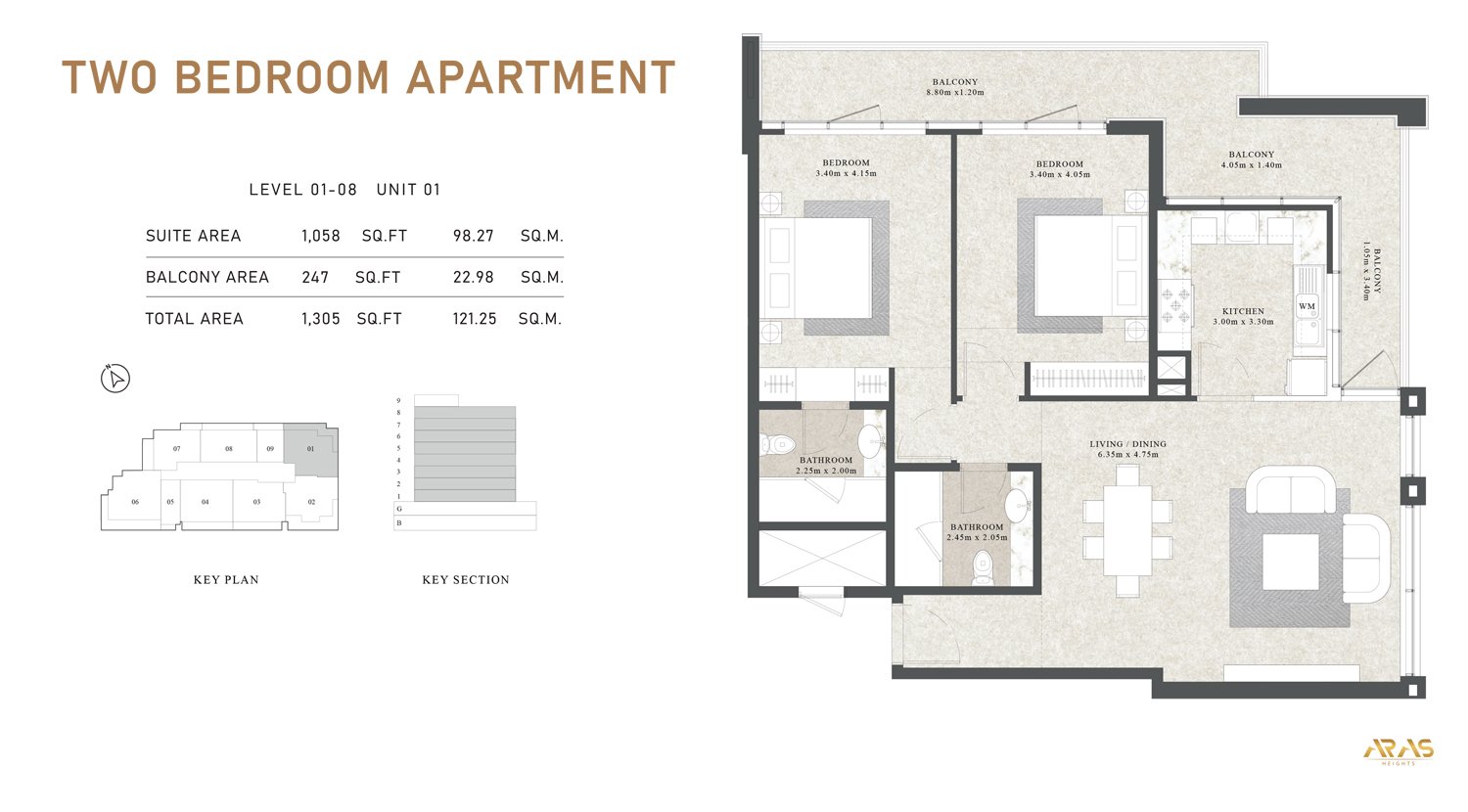 2 Bedroom floor plan