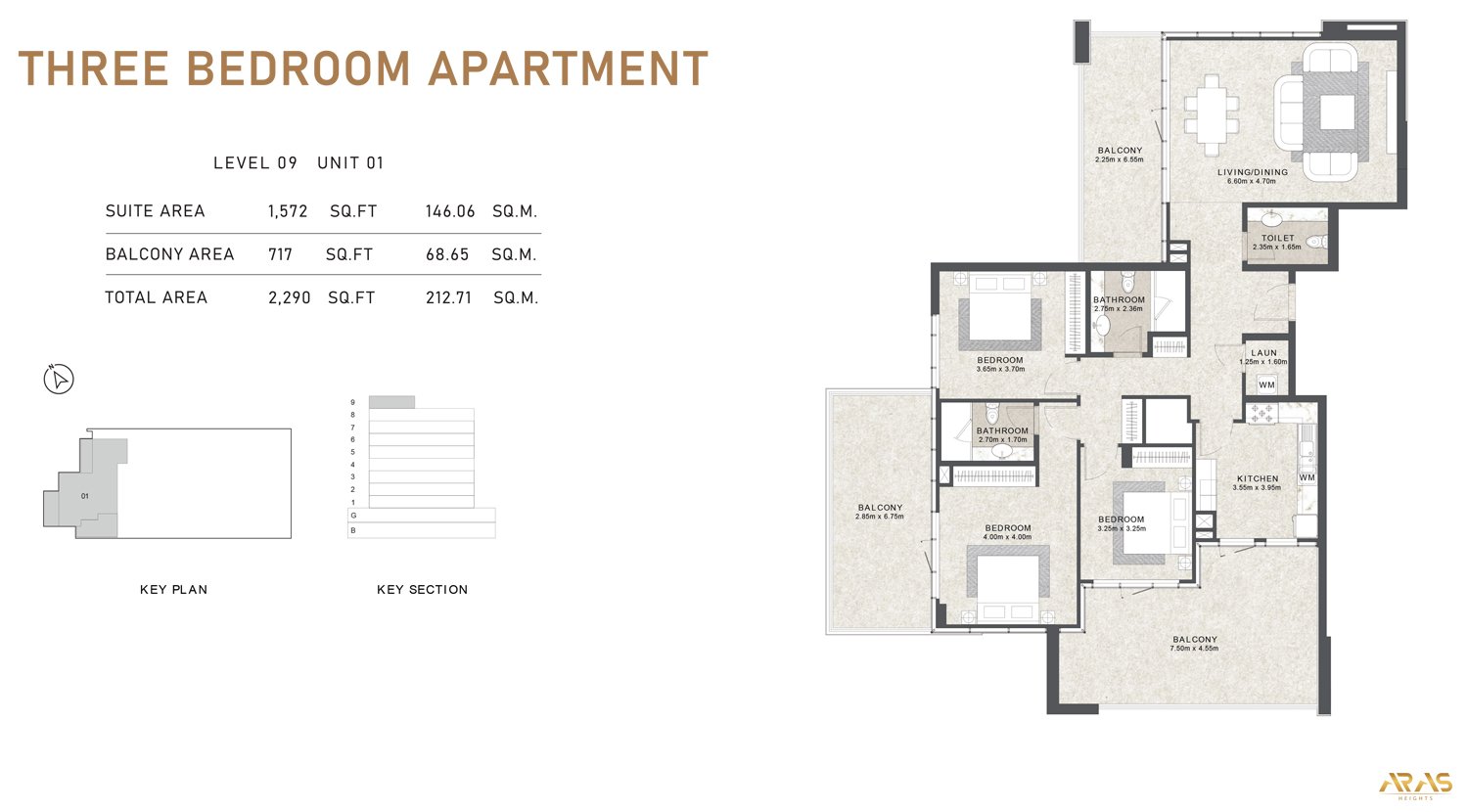 3 Bedroom floor plan