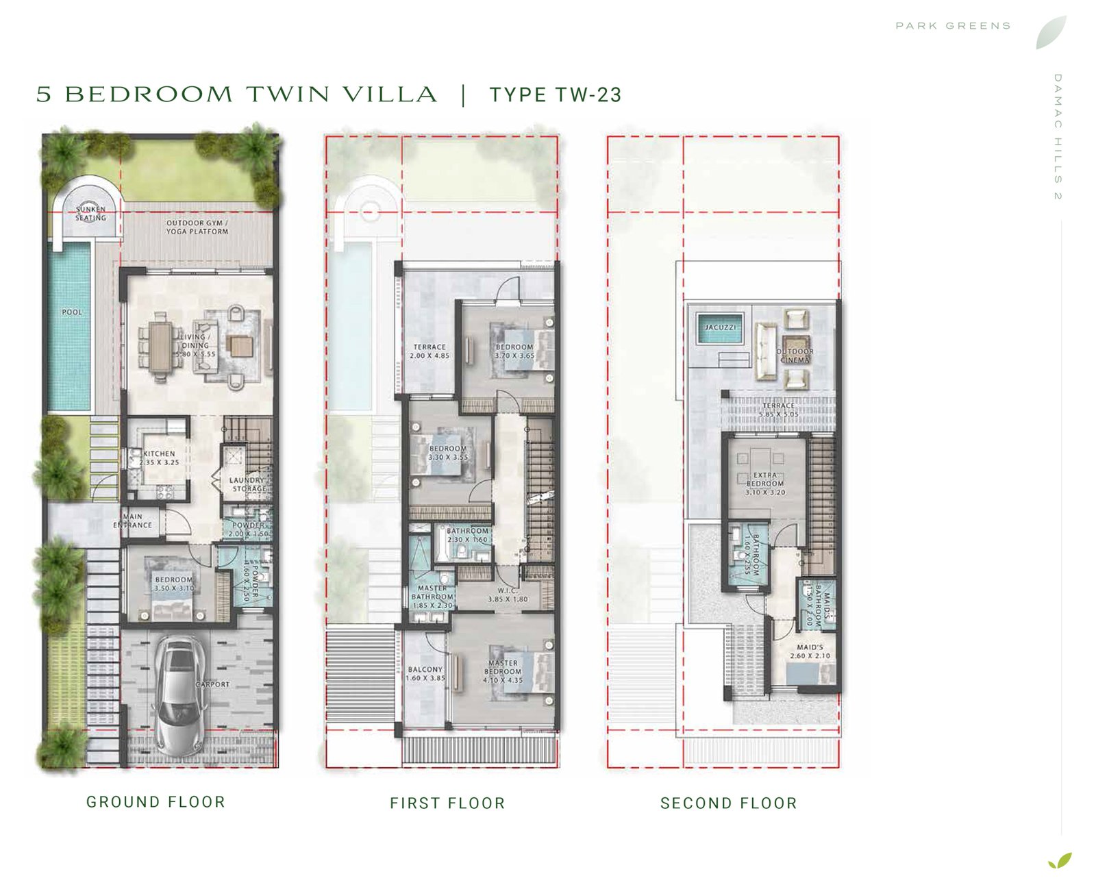 5 Bedrooms + Maid floor plan