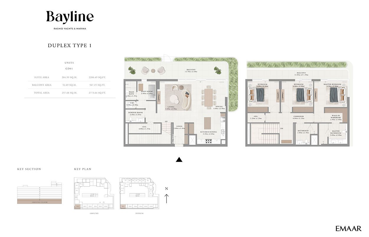 Emaar Bayline Mina Rashid floor plan