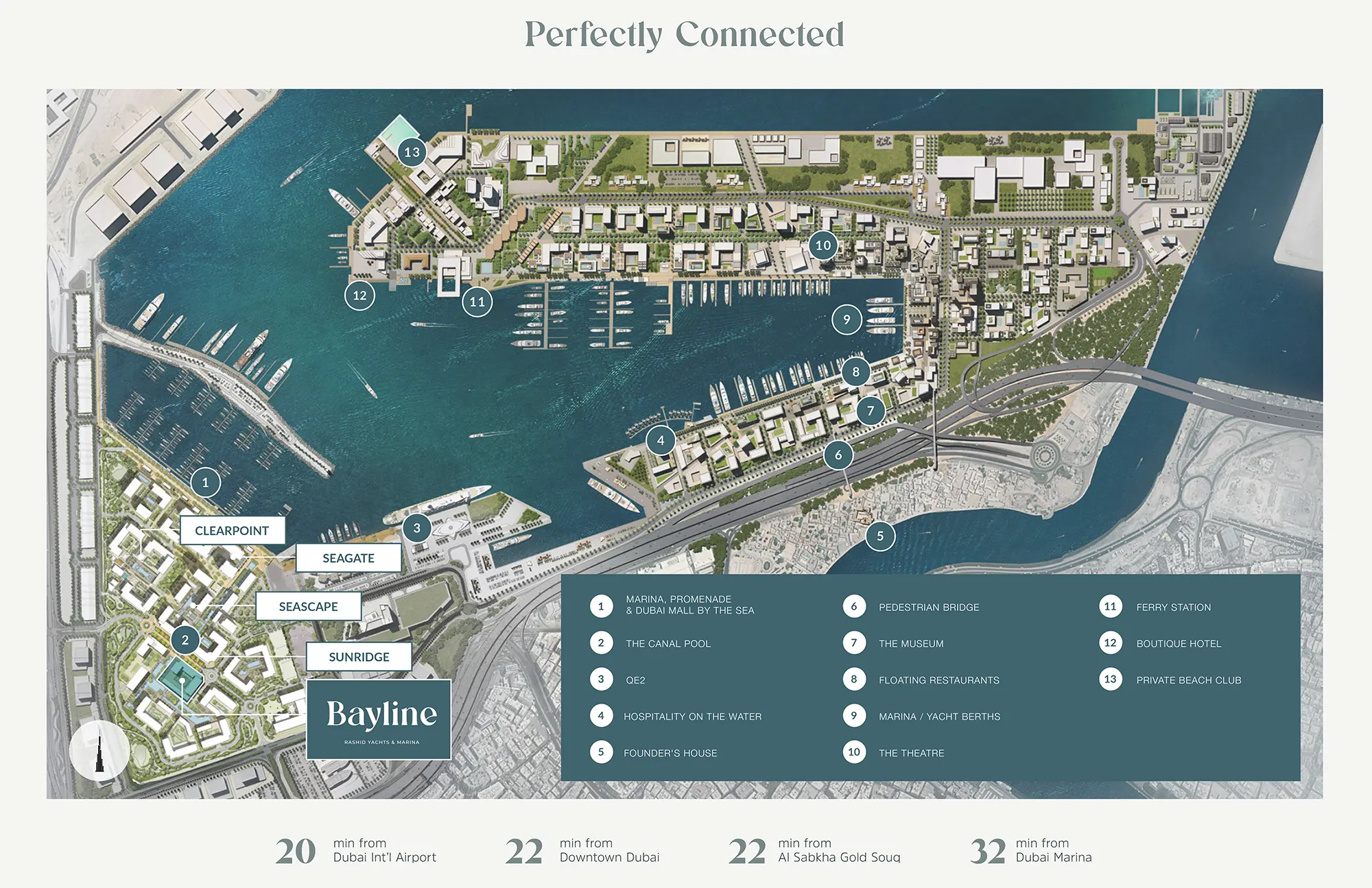 Emaar Bayline Mina Rashid location map