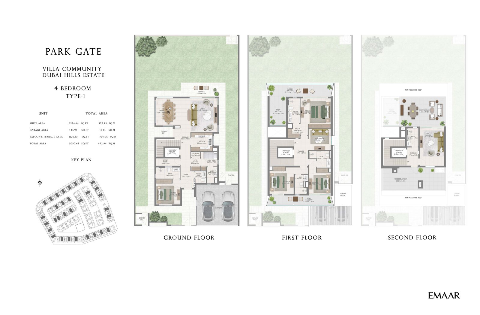 4 Bedrooms + Maid floor plan