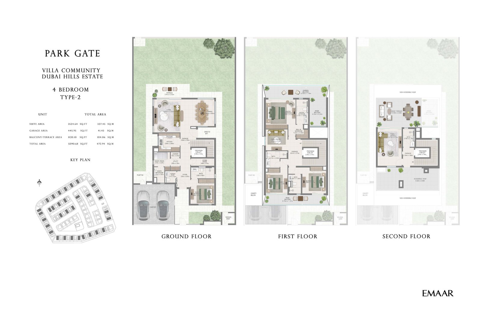 4 Bedrooms + Maid floor plan
