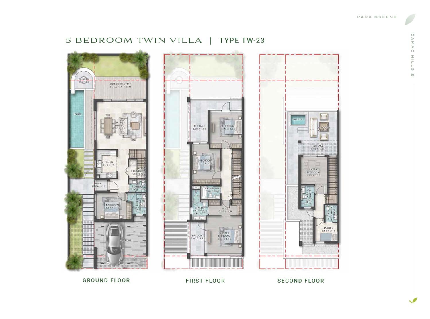 5 Bedrooms + Pool + Maid floor plan