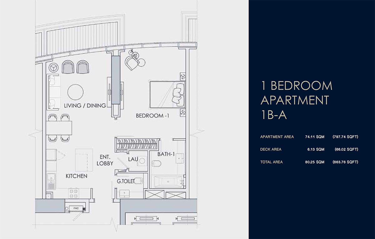 1 Bedroom floor plan