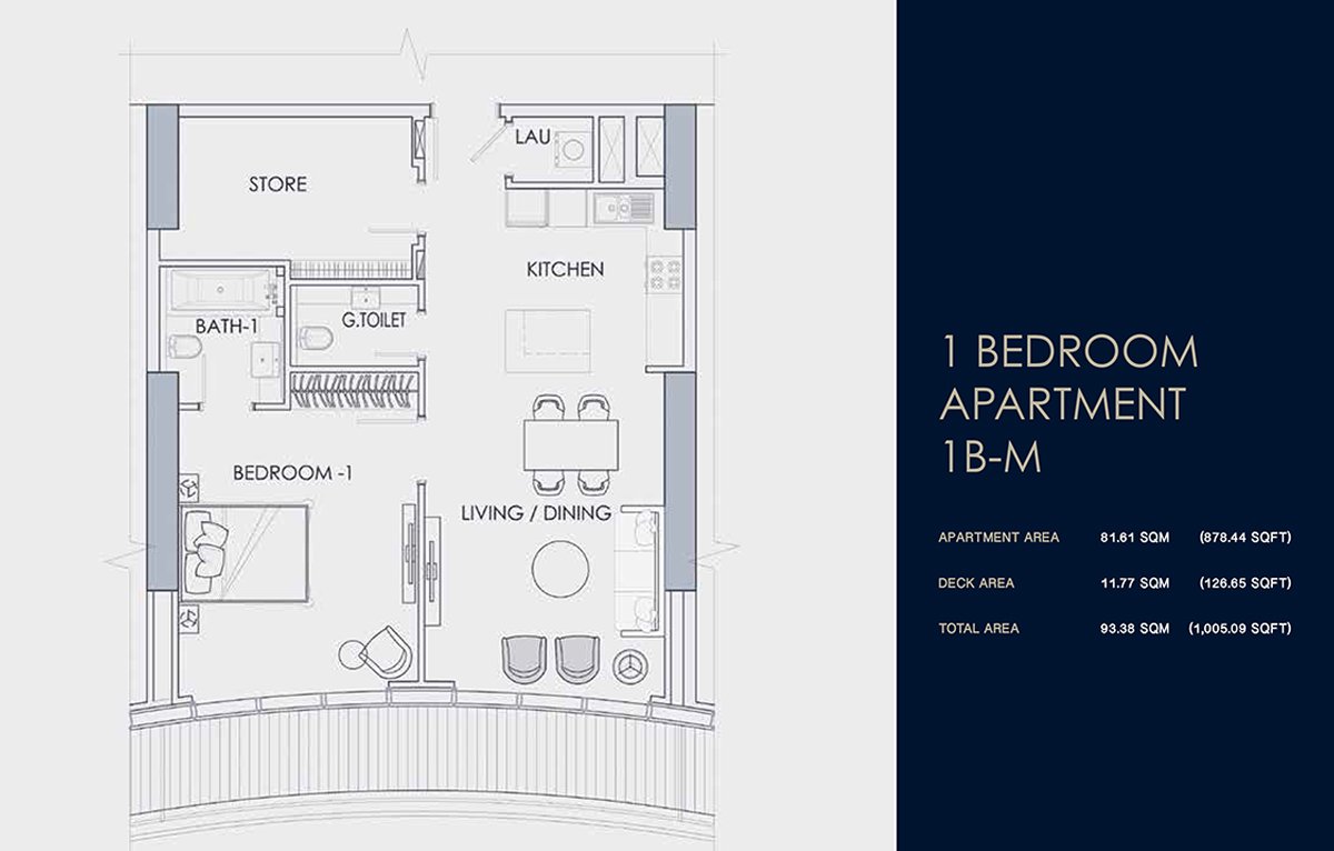 1 Bedroom floor plan