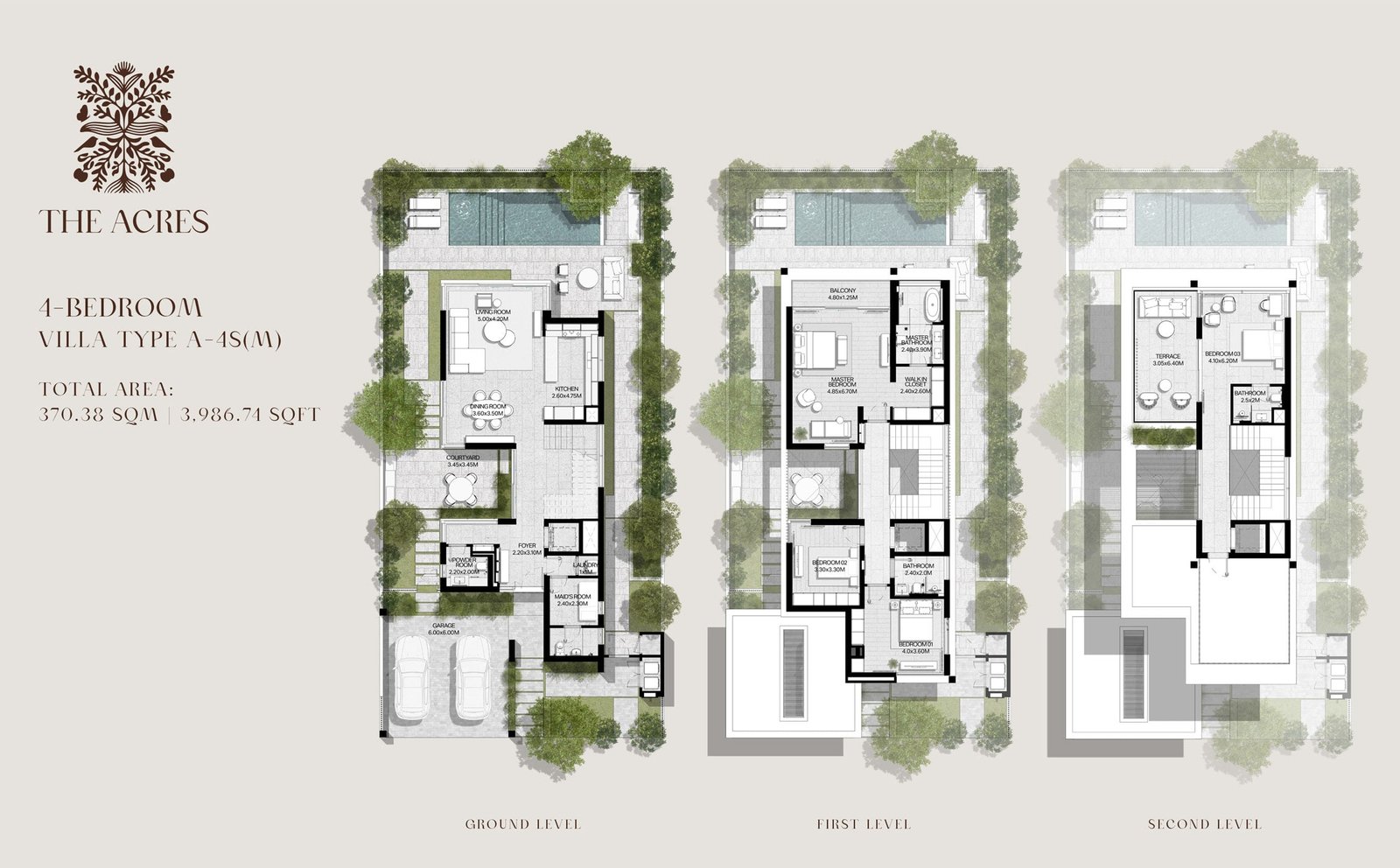 4 Bedrooms + Maid floor plan