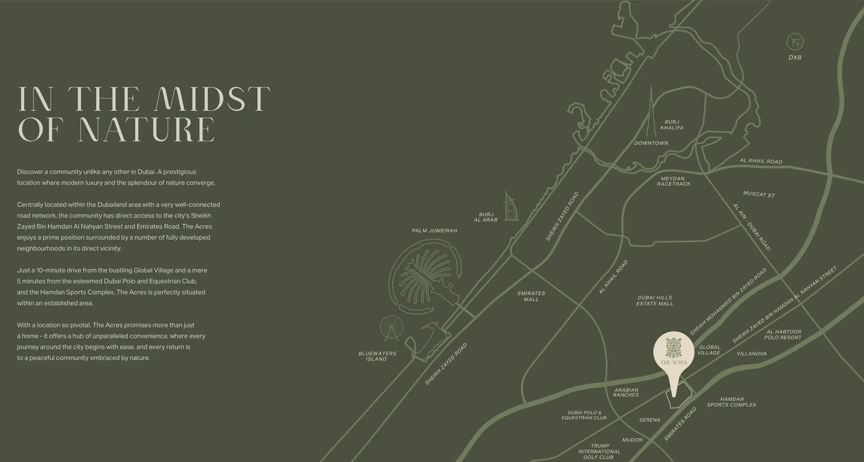 Meraas The Acres location map