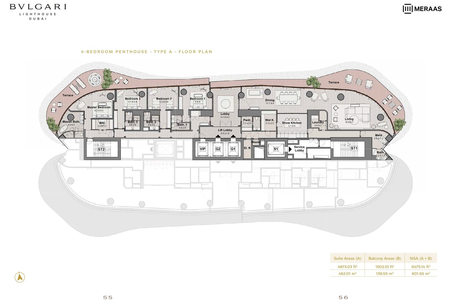 4 Bedrooms + Maid floor plan