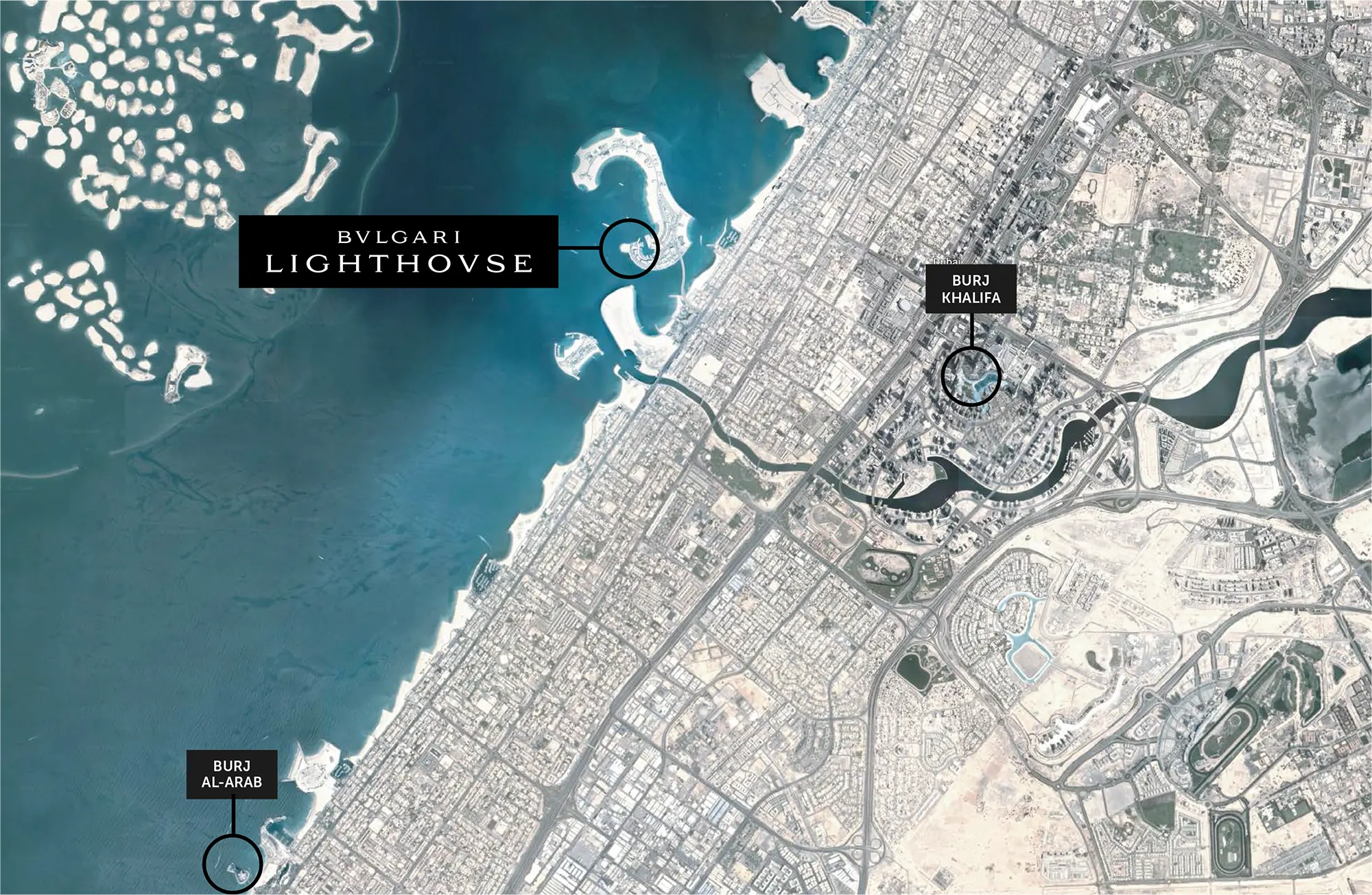 Meraas Bulgari Lighthouse location map